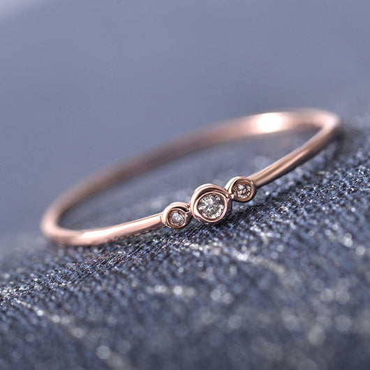Anillos Articulados de Cobre con Tres Diamantes de Circonia - Image 12