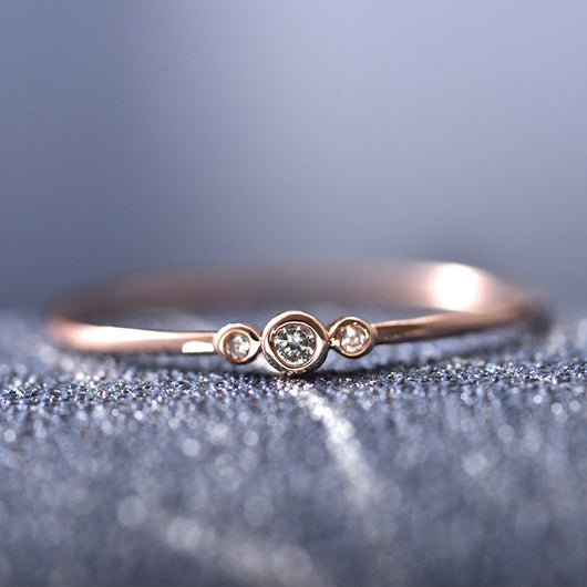 Anillos Articulados de Cobre con Tres Diamantes de Circonia - Image 13