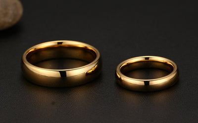 Anillos de Matrimonio Tungsteno Carburo Vintage para Parejas - Diseño Chapado en Oro - Image 7