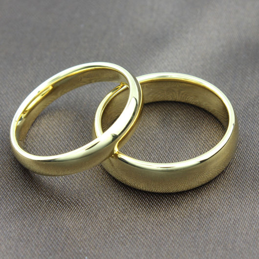 Anillos de Matrimonio Tungsteno Carburo Vintage para Parejas - Diseño Chapado en Oro - Image 10