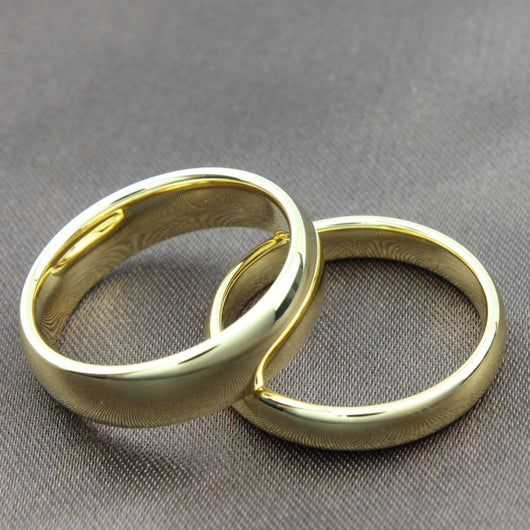Anillos de Matrimonio Tungsteno Carburo Vintage para Parejas - Diseño Chapado en Oro - Image 11