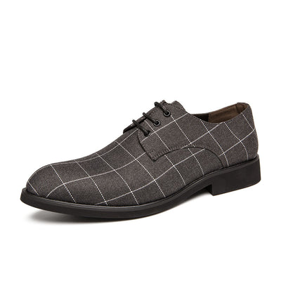 Zapatos de cuero casual con patrón cuadriculado y transpirabilidad - Image 6