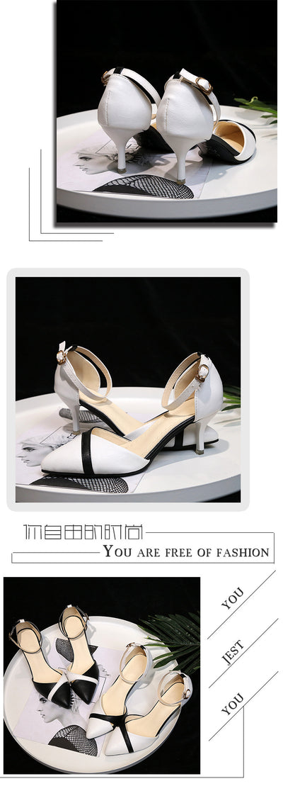 Zapatos de tacón alto puntiagudo con escote bajo para mujer - Image 10