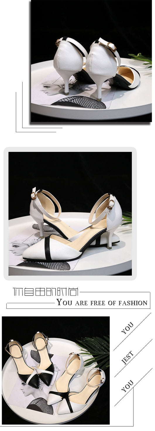 Zapatos de tacón alto puntiagudo con escote bajo para mujer - Image 10