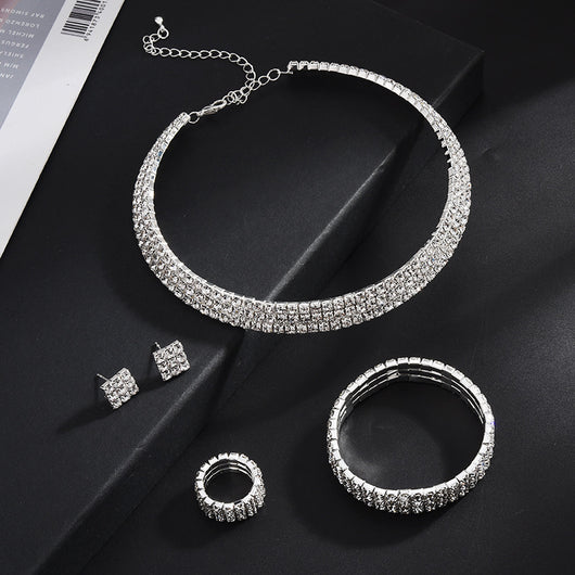 Collar Multicapa con Garras de Diamante y Perlas - Juego de Cuatro Piezas - Image 8