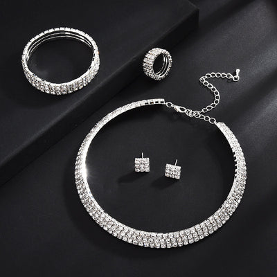 Collar Multicapa con Garras de Diamante y Perlas - Juego de Cuatro Piezas - Image 14