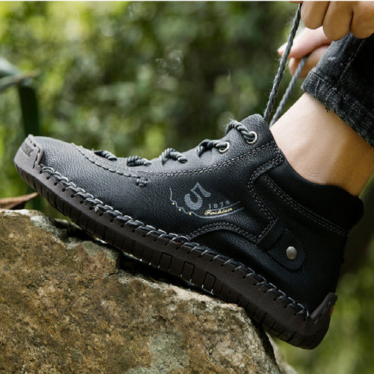 Botas Outdoor de Cuero Cosidas a Mano - Zapatos Oversize para Hombre - Image 16