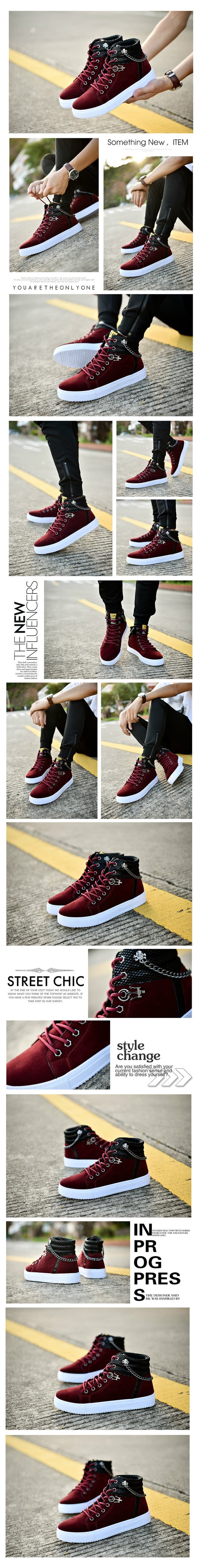 Zapatillas Altas de Lona con Cadena - Sneakers Casuales Versátiles - Image 18