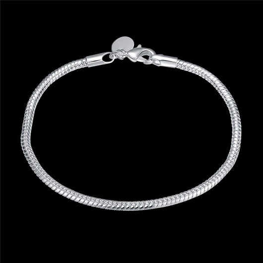 Pulsera de Plata con Hueso de Serpiente 3mm - Image 7
