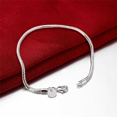 Pulsera de Plata con Hueso de Serpiente 3mm - Image 9