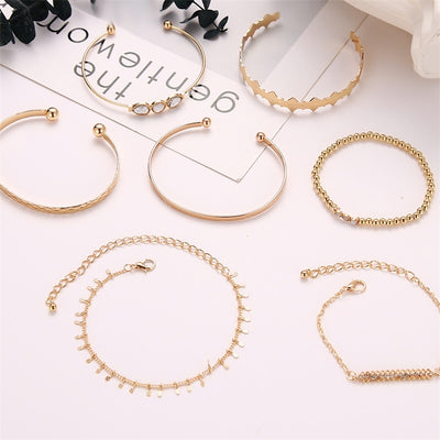 Pulsera Étnica de 7 Piezas con Diamantes - Image 11