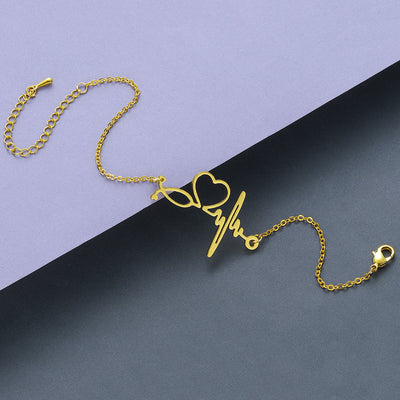 Pulsera ECG de Acero Inoxidable con Diseño Creativo - Image 7