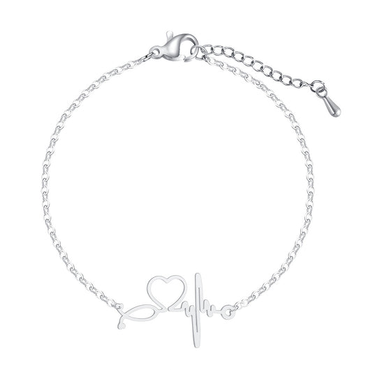 Pulsera ECG de Acero Inoxidable con Diseño Creativo - Image 10
