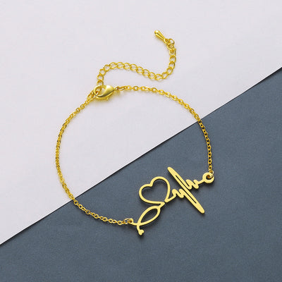 Pulsera ECG de Acero Inoxidable con Diseño Creativo - Image 12