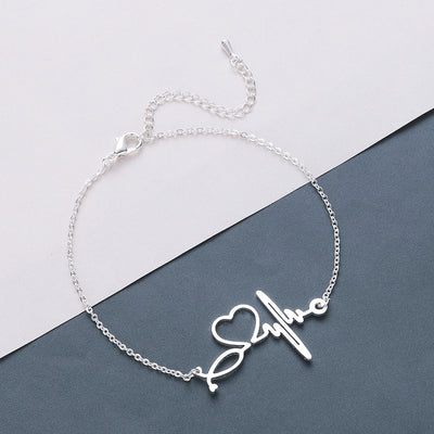 Pulsera ECG de Acero Inoxidable con Diseño Creativo - Image 13