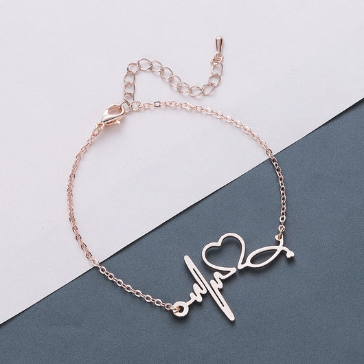 Pulsera ECG de Acero Inoxidable con Diseño Creativo - Image 14