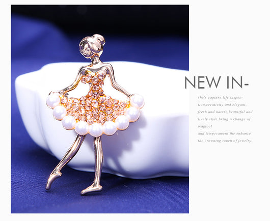 Broche Bailarina con Perlas y Cristales - Accesorio Deportivo para Mujeres - Image 24