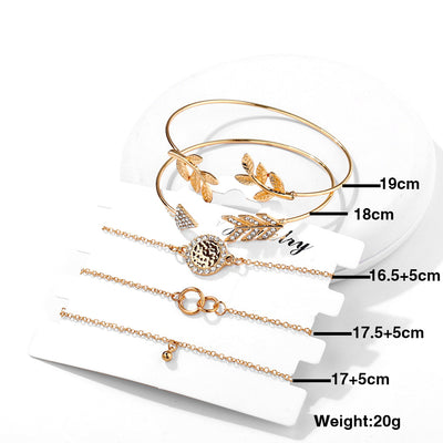 Pulsera de Cinco Piezas con Diseño de Flecha - Image 6