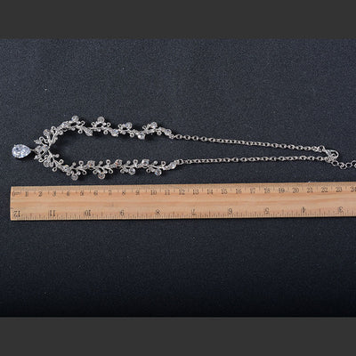 Conjunto de Joyas Nupciales Coreanas con Cristales - Tiara, Aretes y Collar - Image 6