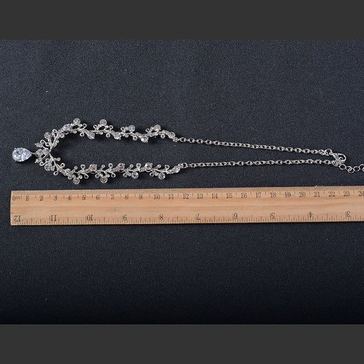 Conjunto de Joyas Nupciales Coreanas con Cristales - Tiara, Aretes y Collar - Image 6