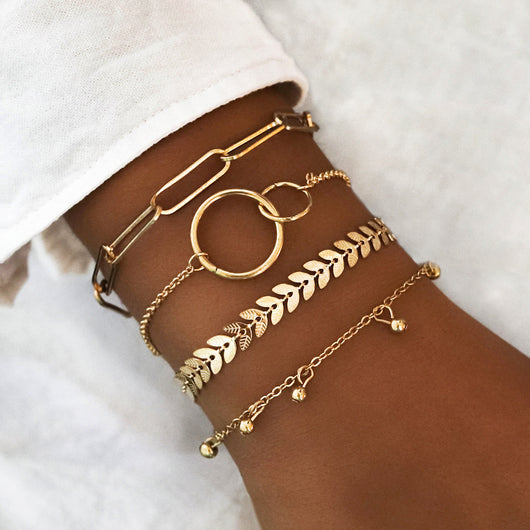 Pulsera Geométrica de Cadena Metálica Estilo Europeo - Image 9