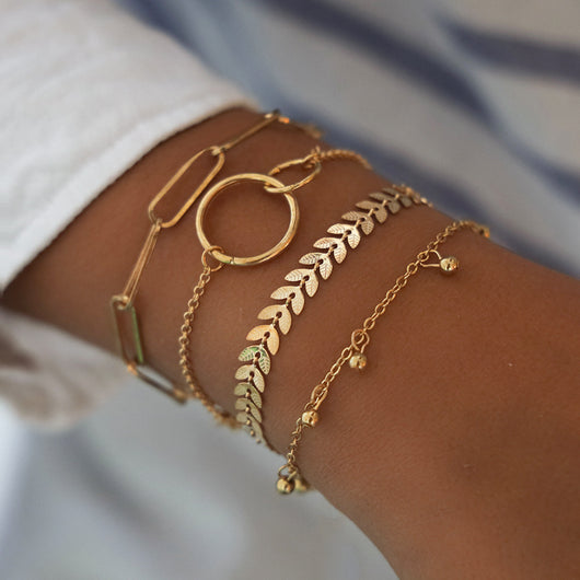 Pulsera Geométrica de Cadena Metálica Estilo Europeo - Image 12