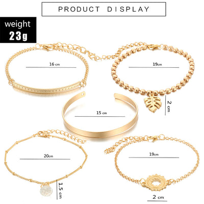 Pulsera Geométrica de Cadena Metálica Estilo Europeo - Image 22