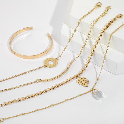 Pulsera Geométrica de Cadena Metálica Estilo Europeo - Image 26