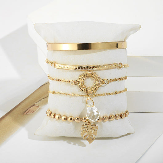 Pulsera Geométrica de Cadena Metálica Estilo Europeo - Image 28