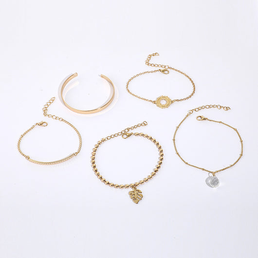 Pulsera Geométrica de Cadena Metálica Estilo Europeo - Image 30