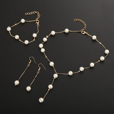 Conjunto de Joyería Perla Elegante: Collar, Aretes y Pulsera - Image 8