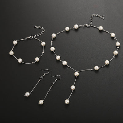 Conjunto de Joyería Perla Elegante: Collar, Aretes y Pulsera - Image 9