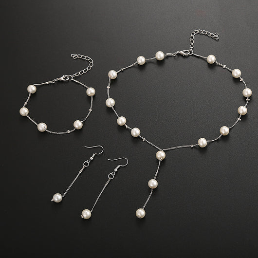 Conjunto de Joyería Perla Elegante: Collar, Aretes y Pulsera - Image 9