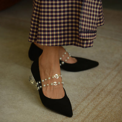 Tacones Negros Puntiagudos Sexy - Image 12