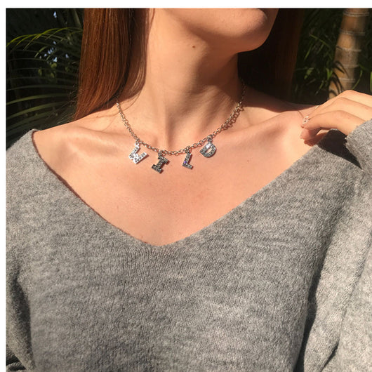 Collar Colgante con Inicial y Diamantes - Image 12