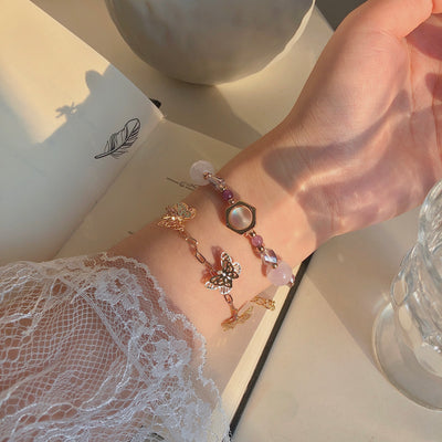Pulsera de Amatista y Piedra de Luna con Mariposa de Metal - Diseño Exclusivo - Image 10