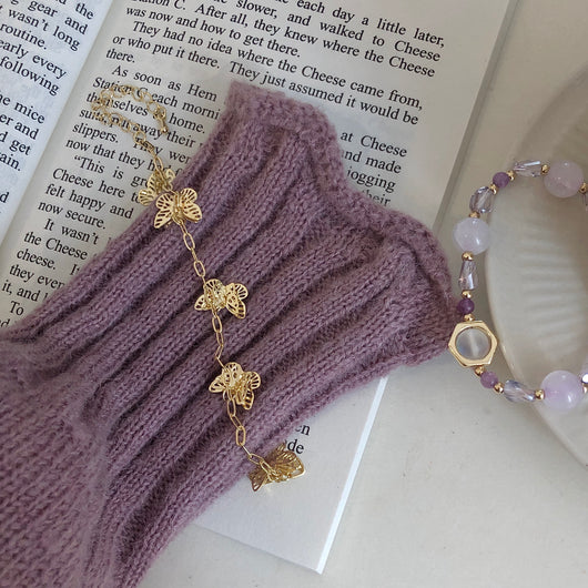 Pulsera de Amatista y Piedra de Luna con Mariposa de Metal - Diseño Exclusivo - Image 11
