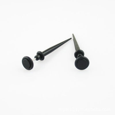 Aretes largos de aguja con punta redonda en negro - Image 8