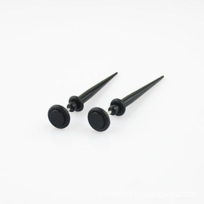 Aretes largos de aguja con punta redonda en negro - Image 9
