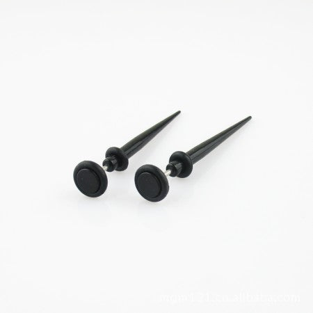 Aretes largos de aguja con punta redonda en negro - Image 9