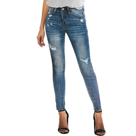 Pantalones Slim Rotos con Cintura Elástica - Image 36
