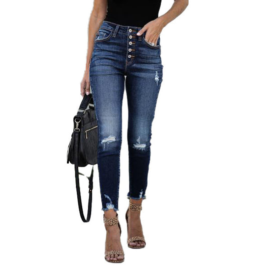 Pantalones Slim Rotos con Cintura Elástica - Image 40