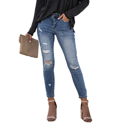 Pantalones Slim Rotos con Cintura Elástica - Image 43
