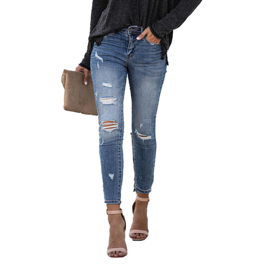 Pantalones Slim Rotos con Cintura Elástica - Image 44