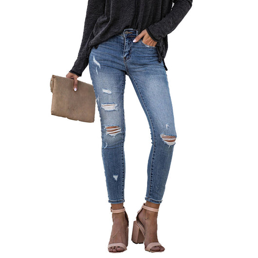 Pantalones Slim Rotos con Cintura Elástica - Image 45