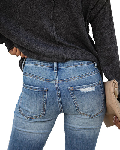 Pantalones Slim Rotos con Cintura Elástica - Image 47