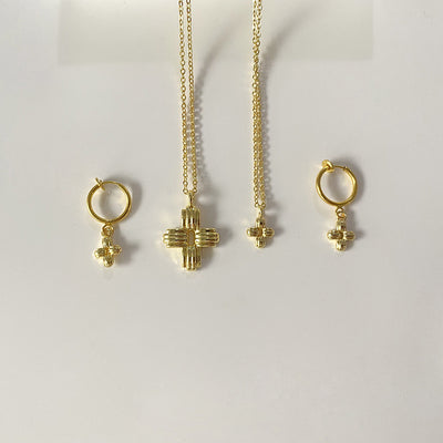 Juego de Collar y Aretes Cruz Diseño Exclusivo para Mayorista - Image 9