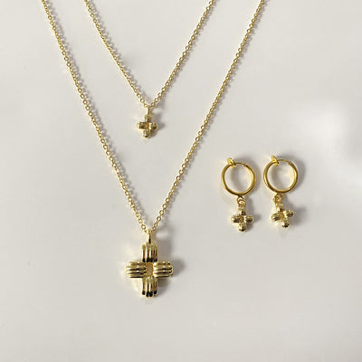 Juego de Collar y Aretes Cruz Diseño Exclusivo para Mayorista - Image 10