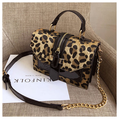 Bolso Bandolera Estampado Leopardo Estilo Coreano con Cadena y Cierre - Image 13