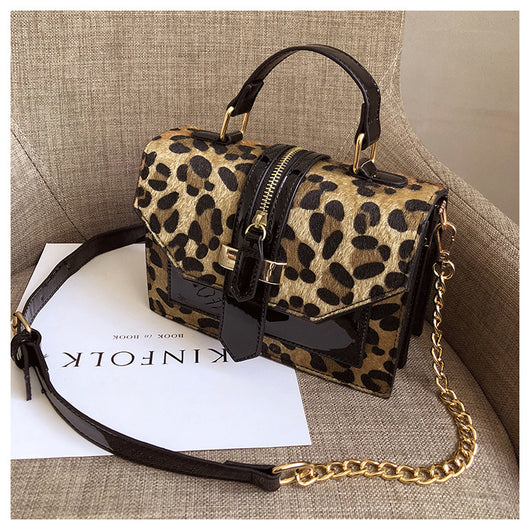Bolso Bandolera Estampado Leopardo Estilo Coreano con Cadena y Cierre - Image 13